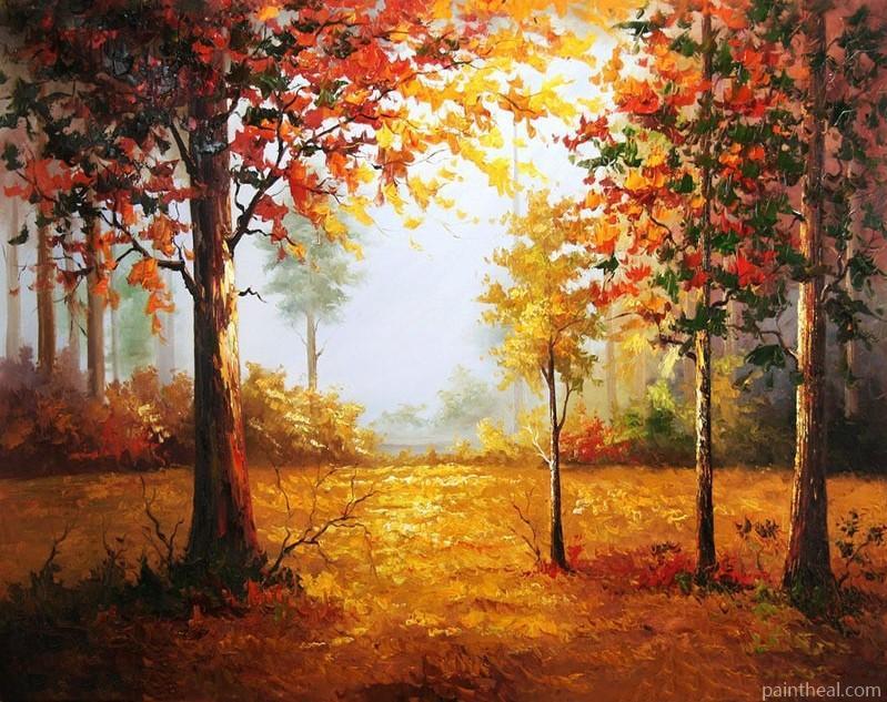 Forest Autumn Landscape Painting By Numbers Kits