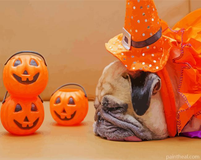 Halloween Pug Painting By Numbers Kits