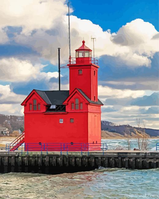 Holland Michigan Lighthouse Painting By Numbers Kits