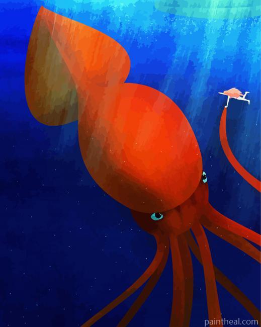 Colossal Sea Squid Painting By Numbers Kits