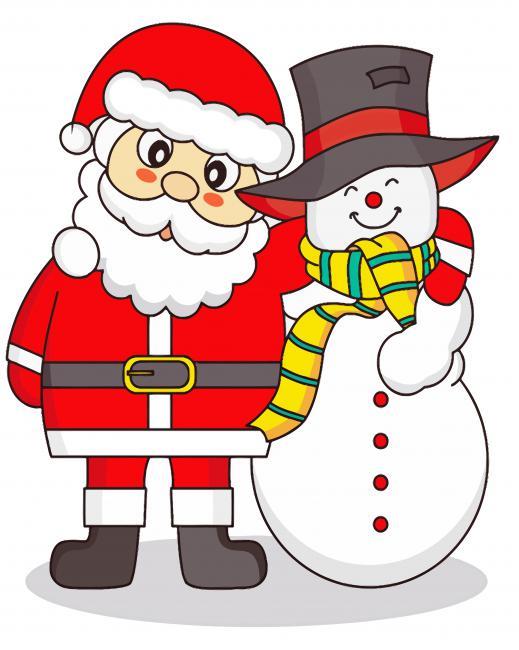 Santa With Snowman Illustration Painting By Numbers Kits