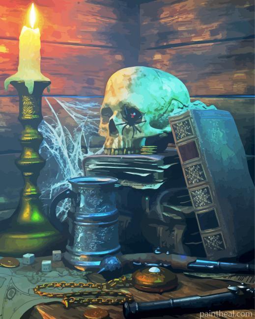 Skull Candle Desk Painting By Numbers Kits