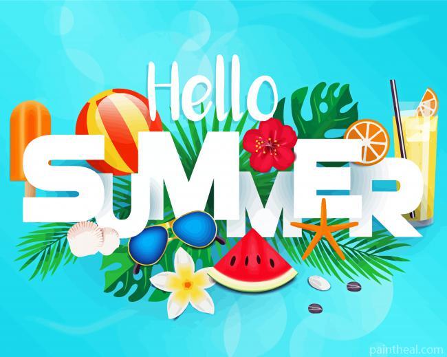 Illustration Hello Summer Painting By Numbers Kits