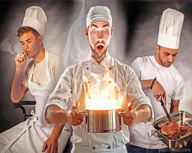 Aesthetic 3 Chefs Painting By Numbers Kits
