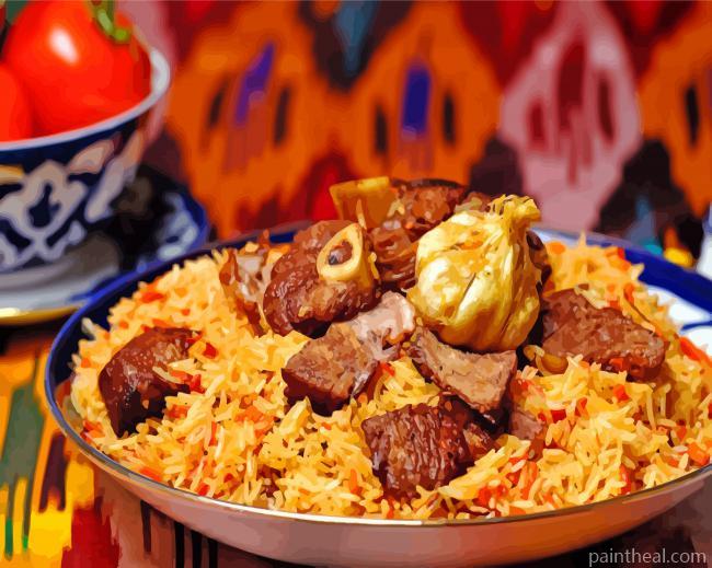 Pilau With Meat Painting By Numbers Kits