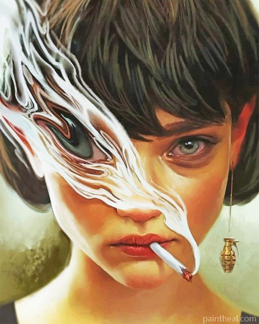Cute Girl Smoking NEW Painting By Numbers Kits