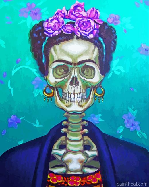 Aesthetic Frida Skeleton Painting By Numbers Kits