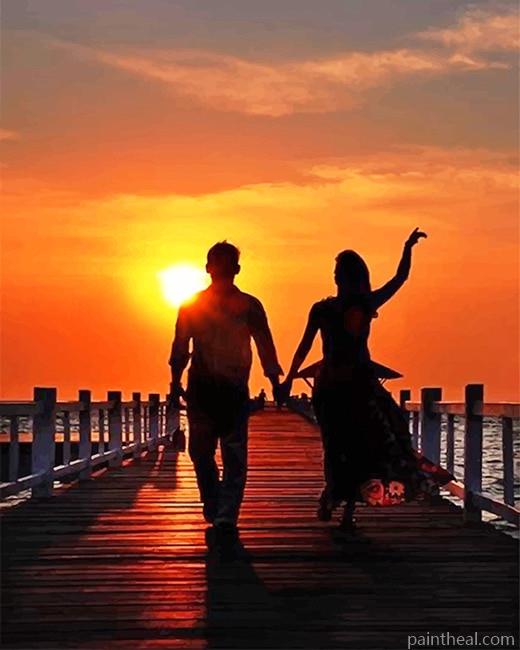 Happy Couple Sunset NEW Painting By Numbers Kits
