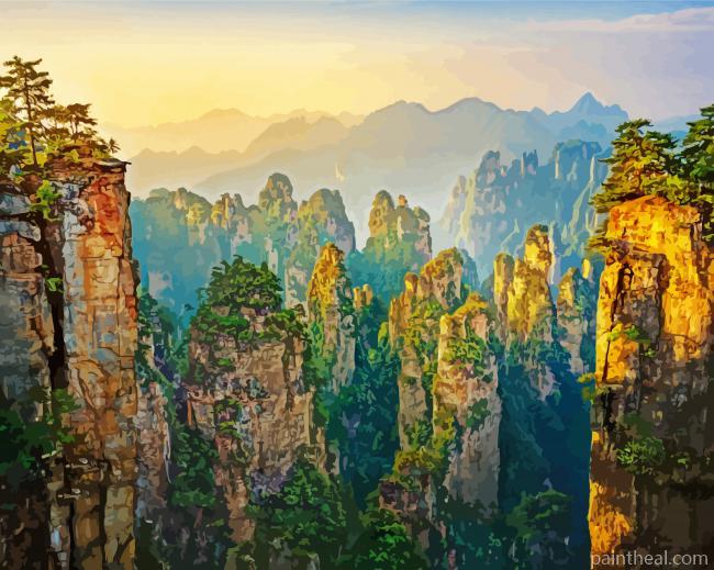 Avatar Mountains At Sunrise Painting By Numbers Kits