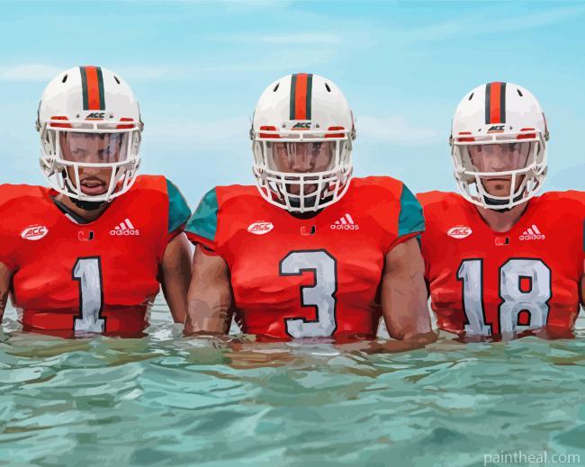 Miami Football Players Painting By Numbers Kits