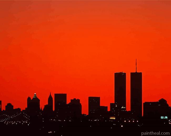 World Trade Center Silhouette Painting By Numbers Kits
