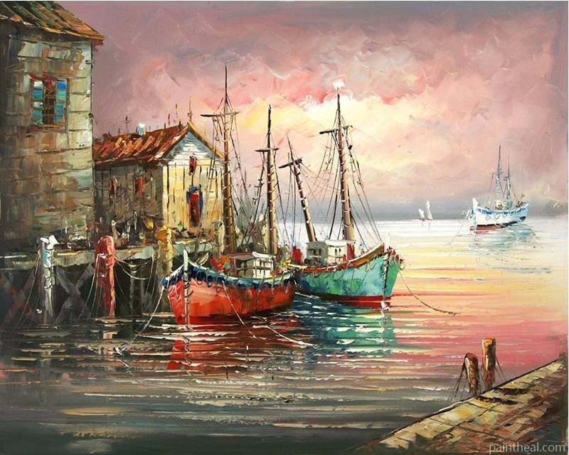 Shipside Wall Art Picture Hand Painted oil painting DIY Painting By Numbers Kits
