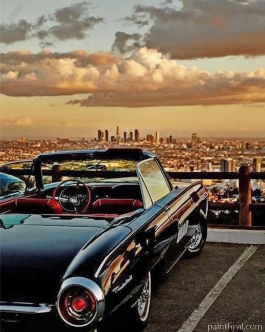 Los Angeles Black Vintage Car NEW Painting By Numbers Kits