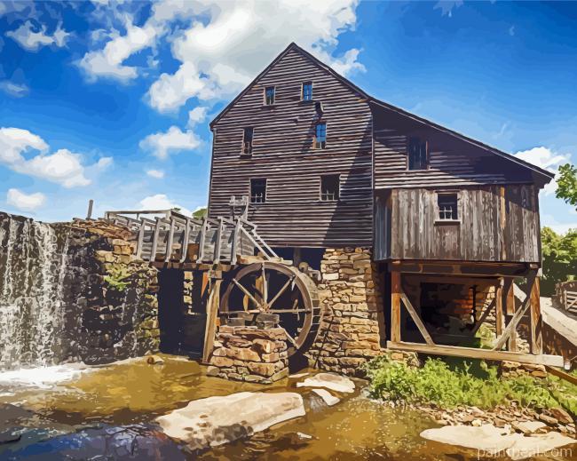 Aesthetic Raleigh NC Historic Yates Mill County Park Painting By Numbers Kits
