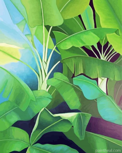 Banana Leaves Plant Painting By Numbers Kits