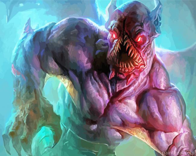 Scary Purple Monster Painting By Numbers Kits