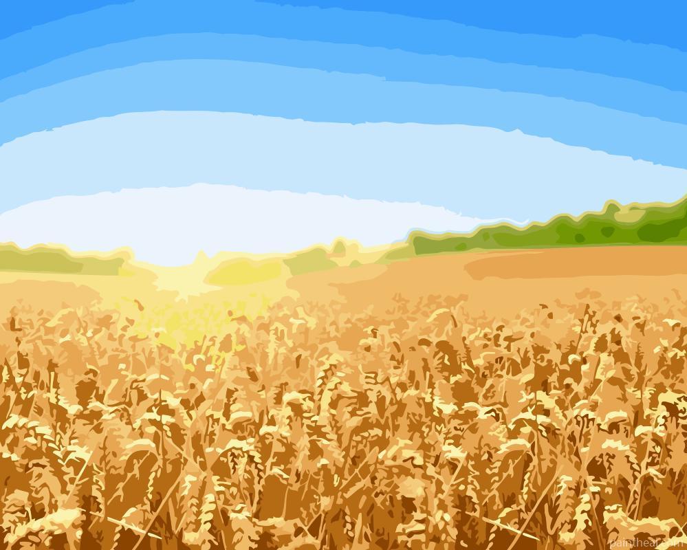 Field At Harvest Season Landscape Painting By Numbers Kits