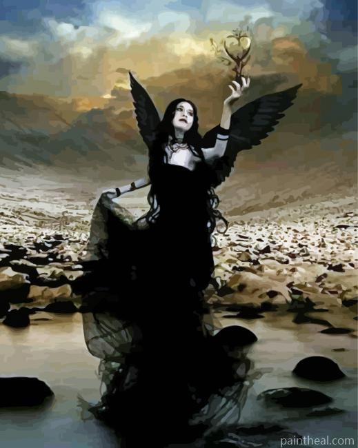 Gothic Angel Illustration Painting By Numbers Kits