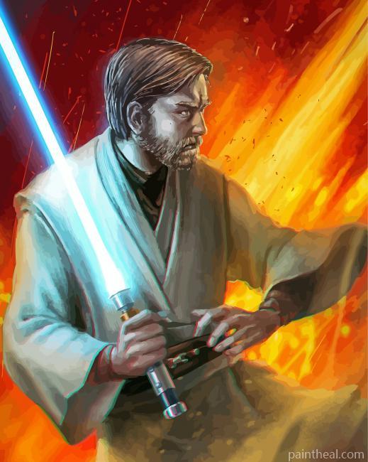 Cool Obi Wan Warrior Painting By Numbers Kits