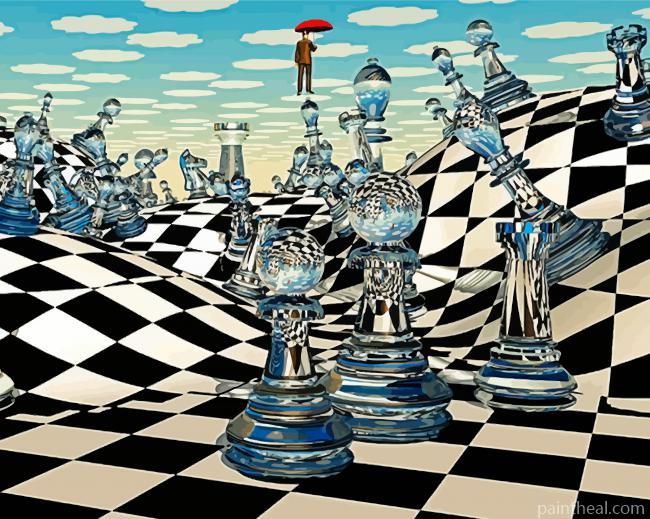 Aesthetic Chess Board Illustration Painting By Numbers Kits