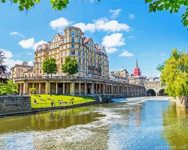 Bath City Buildings In England Painting By Numbers Kits