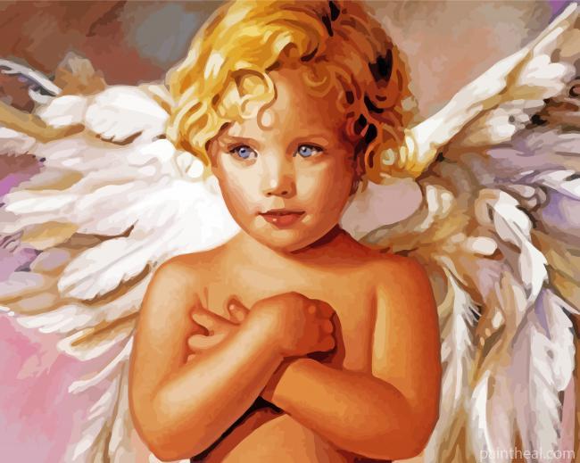 Cute Boy Angel Painting By Numbers Kits