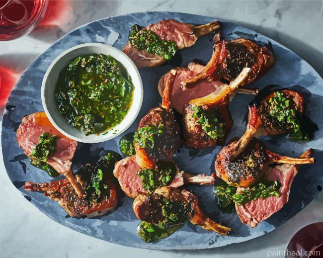 Lamb Chop Meat Painting By Numbers Kits