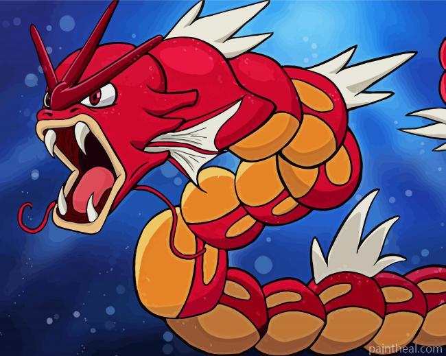 Red Gyarados Pokemon Anime Painting By Numbers Kits