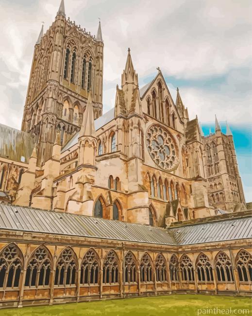 Lincoln Cathedral In England Painting By Numbers Kits