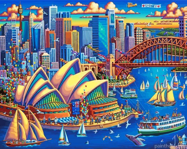 Australia Sydney Harbour Art Painting By Numbers Kits
