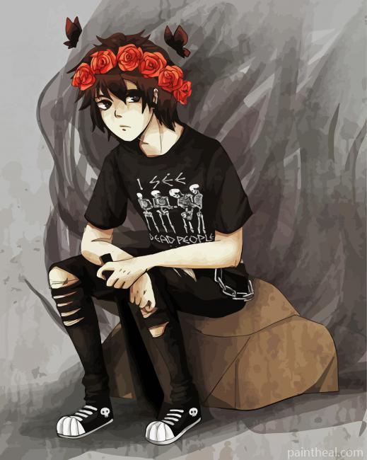 Nico De Angelo With Floral Crow Painting By Numbers Kits