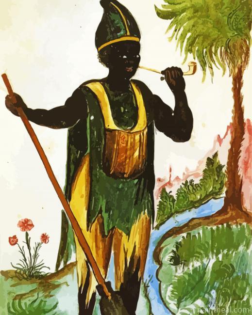 Native Black Man Art Painting By Numbers Kits