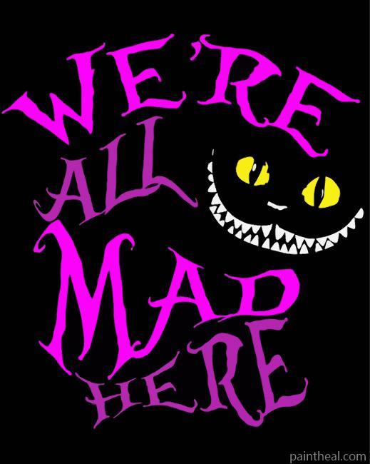Aesthetic We Are All Mad Here Illustration Painting By Numbers Kits