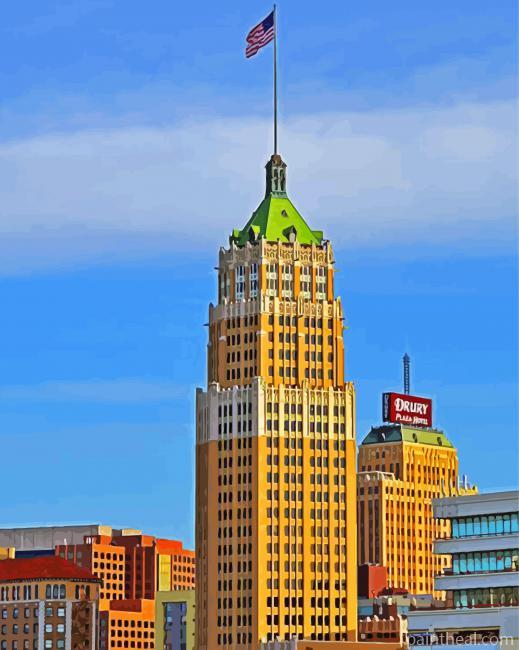 Tower Life Building In San Antonio Painting By Numbers Kits