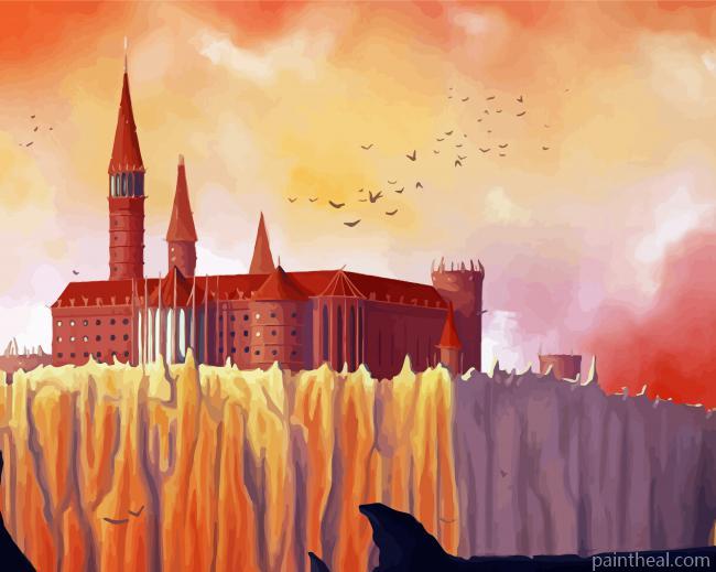 Red Castle Art Painting By Numbers Kits