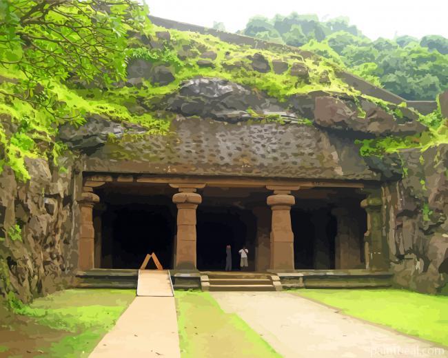 Aesthetic Elephanta Island Cave Painting By Numbers Kits