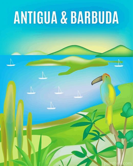 Antigua and Barbuda Poster Painting By Numbers Kits