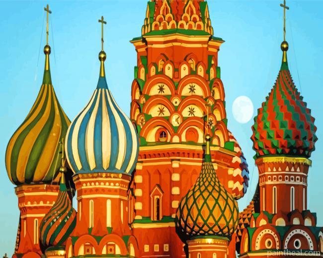 Russian Onion Domes And Moon Painting By Numbers Kits