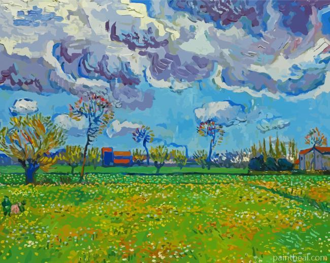 Van Gogh Landscape Under A Stormy Sky Painting By Numbers Kits