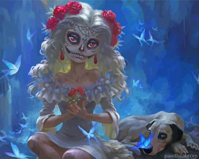 Fantasy Sugar Skull Girl Painting By Numbers Kits