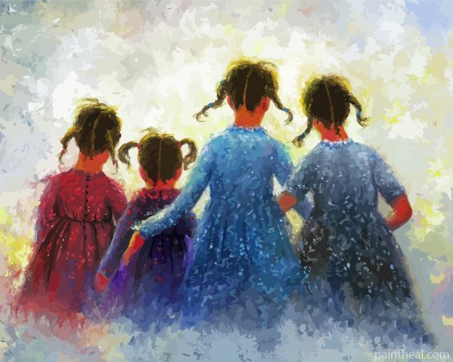 Aesthetic Four Sisters Painting By Numbers Kits