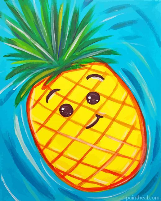 Happy Pineapple Art Painting By Numbers Kits