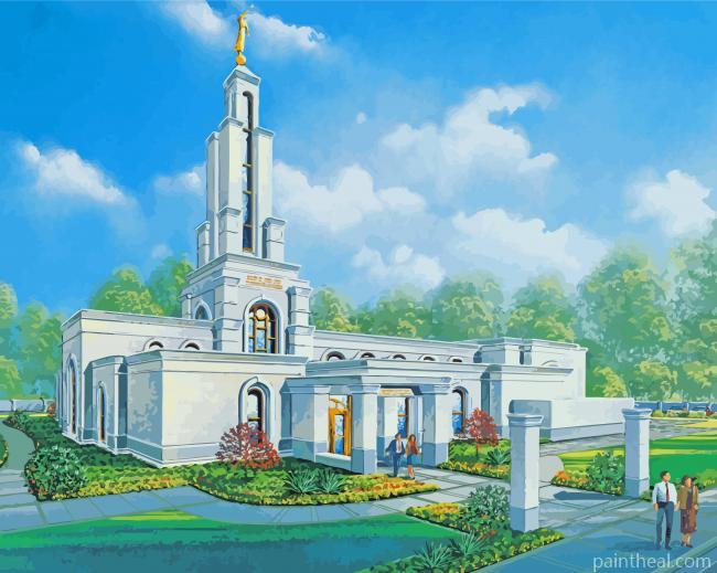 Lubbock Texas Temple Art Painting By Numbers Kits