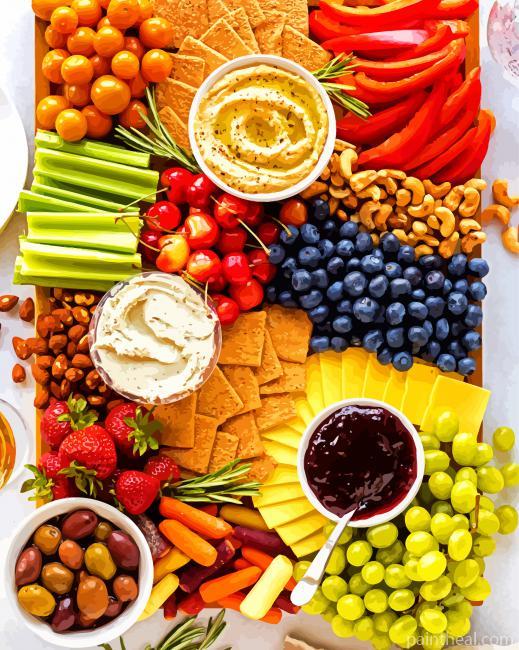 Aesthetic Cheese Board Illustration Painting By Numbers Kits