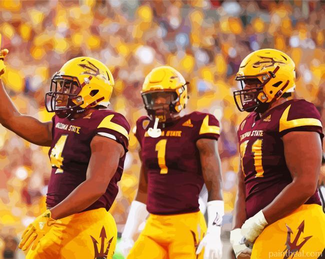 Arizona State Sun Devils Footballers Painting By Numbers Kits
