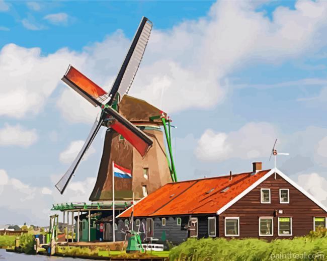 De Zaanse Schans Koong Aan De Zaan Painting By Numbers Kits