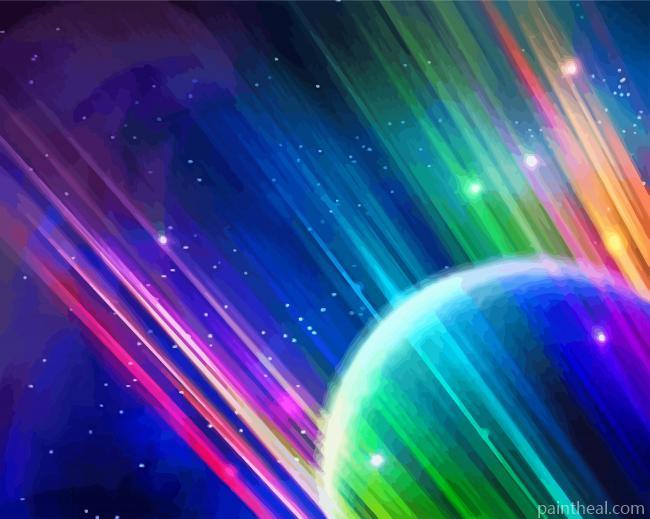 Lines Rainbow Planet Painting By Numbers Kits