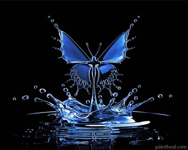 Water Splash Butterfly Painting By Numbers Kits
