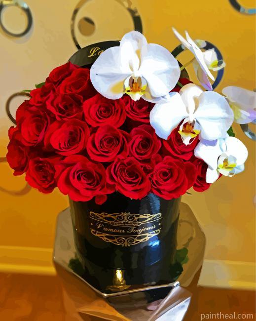 Beautiful Roses And Orchids Painting By Numbers Kits