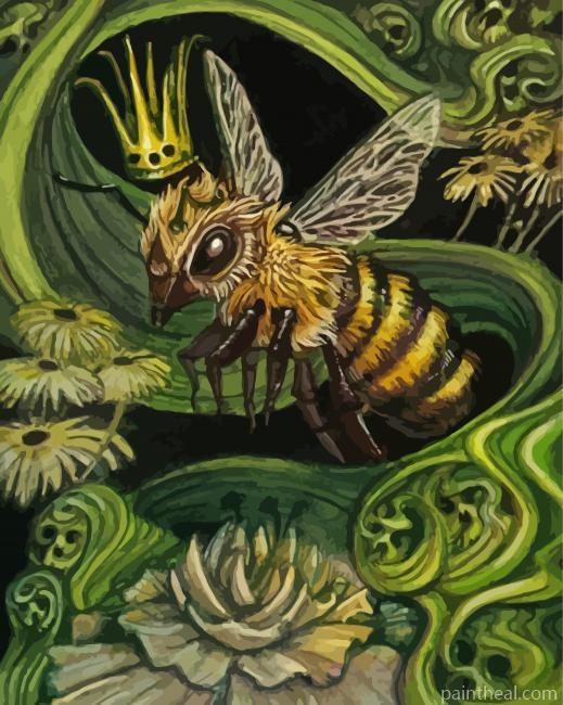 Queen Bee Insect Art Painting By Numbers Kits